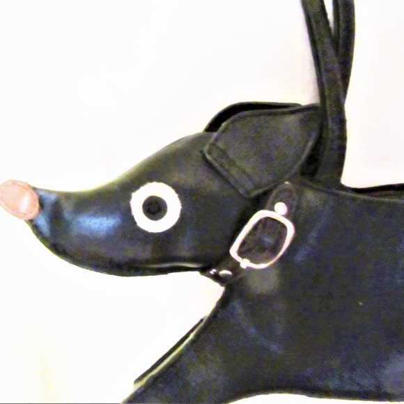 FRANKIE & JOHNNY RUNNING BLACK DOG HANDBAG - Picture 3 of 6